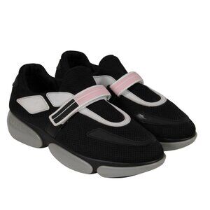 Prada Womens Cloudbust Sneakers US 8.5 EU 38.5 Pink Black White Nylon Trainers